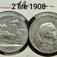2 lire 1908 Argento 