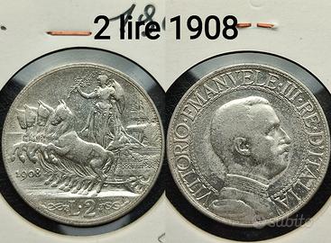 2 lire 1908 Argento 
