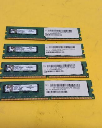 Kit 4 pezzi - Modulo RAM DDR2 2 Gbyte = 8 Gbyte -