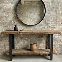 Consolle mobile ingresso in legno e ferro 120x100