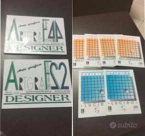 2 Album F2 F4 Artgraf +6 Carta Millimetrata lucida
