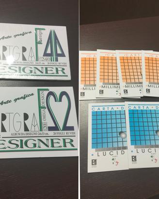 2 Album F2 F4 Artgraf +6 Carta Millimetrata lucida