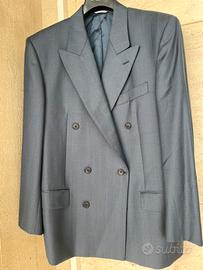 Giacca doppiopetto blu con riga tg 50