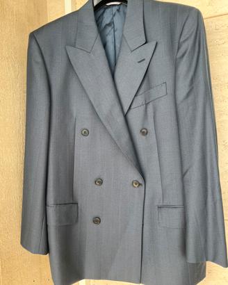 Giacca doppiopetto blu con riga tg 50