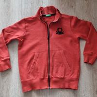 Felpa bambino arancione Benetton tg 7/8 anni