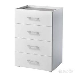 CASSETTIERA 4 CASS. 60x40x87 BIANCO MELAMINICO