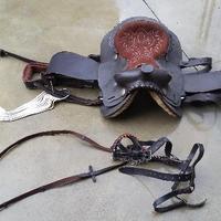 Sella capezza pony poni in cuoio