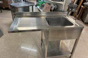 Lavello industriale in acciaio inox con sgoccio