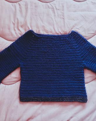 Maglione donna in lana mérinos fatto a mano