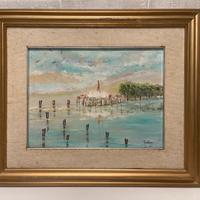 Quadro olio su tela Lionello Trabuio Venezia 1980