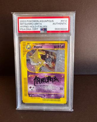 Pokemon Aquapolis Holo Hypno H12 Arita PSA Firmato