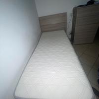 Letto singolo con contenitore e materasso