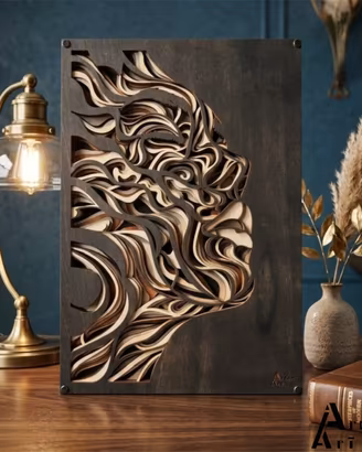 Quadro 3D - 7 strati legno pregiato 27x40x2,2 cm