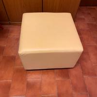 POUF IMBOTTITO IN ECOPELLE- GIALLO