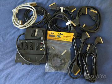 Cavi SCART + mixer, ciabatta e adattatore VGA