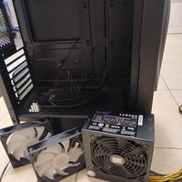 case PC, alimentatore 450W, 2 ventole rgb