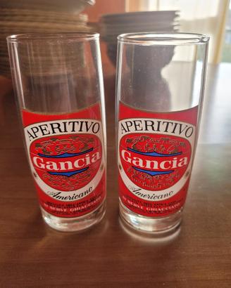 bicchieri vintage Gancia e Tanqueray