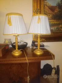 lampade da tavolo più lampadario anni 60 ottone 