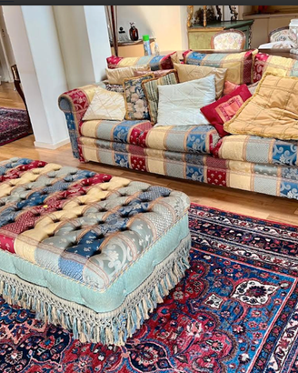 ESCLUSIVOdivanoC/POUFstileCHESTERFIELDpatchwork