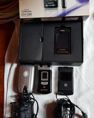 4 telefonini vintage motorola samsung nec sony eri