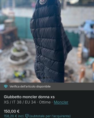 Giubbetto leggero  moncler verificato
