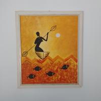 Dipinto su tela  ad olio , con cornice in legno.