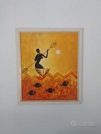 Dipinto su tela  ad olio , con cornice in legno.