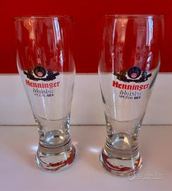 Set di 2 bicchieri birra Henninger Meister Spezial