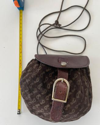 Borsetta vintage in pelle e camoscio cin tracolla