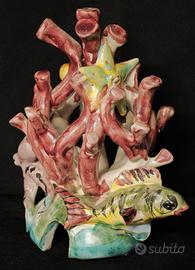 Scultura marina ceramica vietrese – Polipo rilievo
