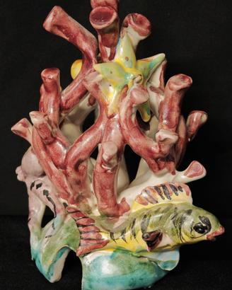 Scultura marina ceramica vietrese – Polipo rilievo