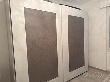 Armadio ante scorrevoli 278x246 bianco/grigio