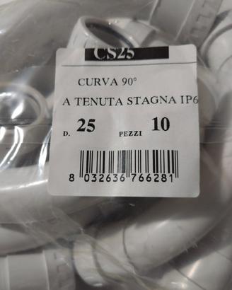 20 Raccordi Curvi per Tubo Rigido D. 25 IP65