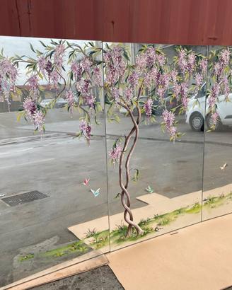 Enorme specchio retro bar 3 mt x 1.50