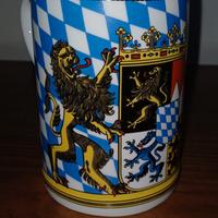 Boccale birra vintage in ceramica e peltro-Bavaria