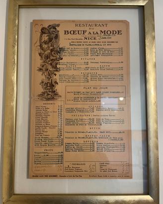 Stampa menu francese 1940