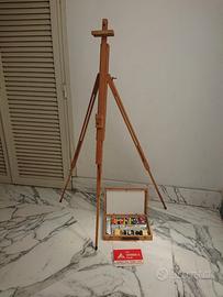 cavalletto per pittura in legno