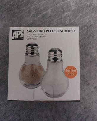 Saliera e Pepiera in vetro e inox - APS