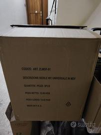 Sedile Tavoletta bagno wc universale mdf 5 pezzi