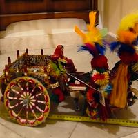 H= Cm 47  Carrettino siciliano di Legno Con Person