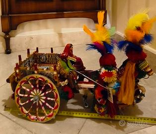 H= Cm 47  Carrettino siciliano di Legno Con Person