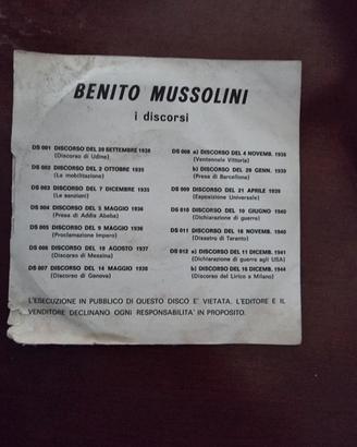 Vinile 45 giri Benito Mussolini

