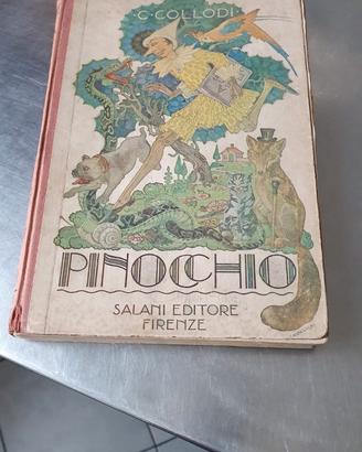 Vecchio libro di Pinocchio, ed. Salani, illustrato