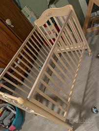 Lettino pali con cassetto e materasso