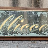 insegna VINTAGE vetro PELLICCERIA 