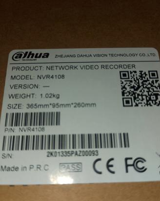  NVR 8 canali+ 6/8 telecamere  DAHUA 
