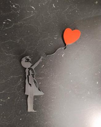 "Girl with Baloon" Bansky  opera da parete 
