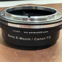 Adattatore obiettivi Canon FD a Sony E mount