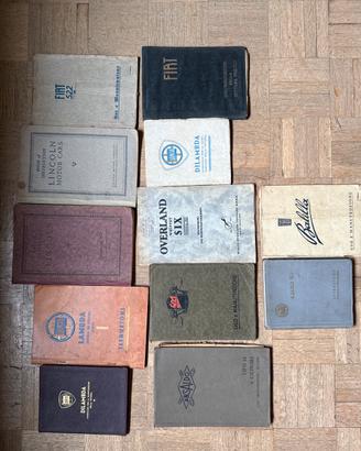 Libretti d’istruzione per auto d’epoca.