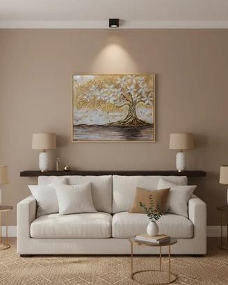 Quadro Moderno Albero della Vita 3D Rilievo Foglia